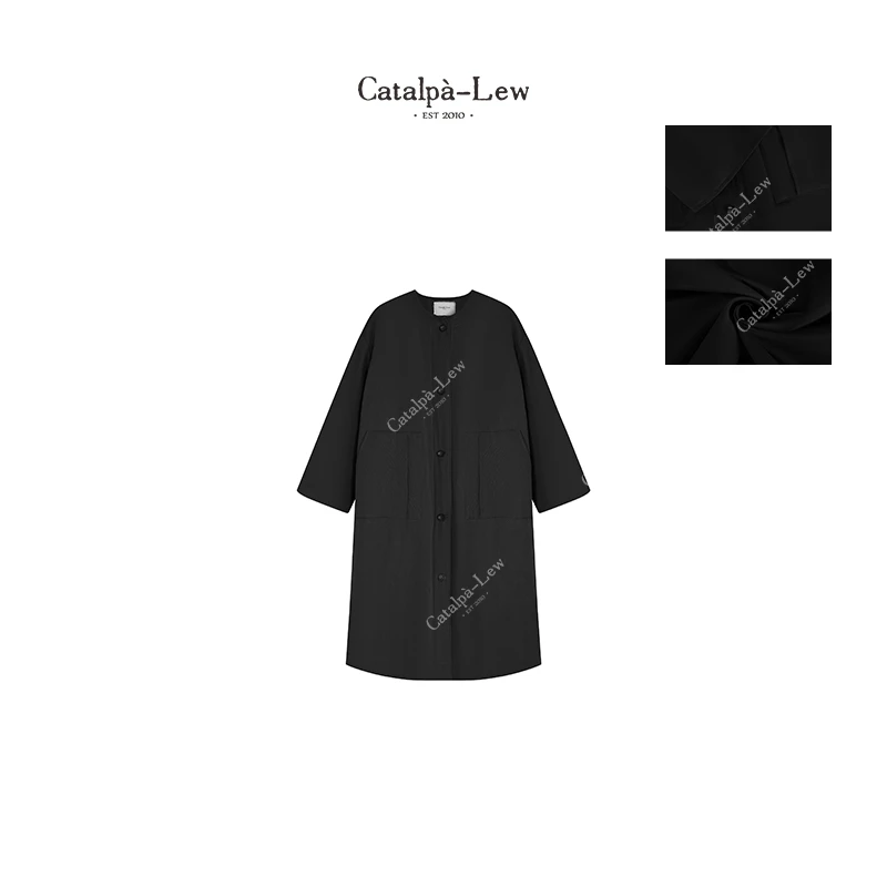 CatalpaLew「卡普里岛」东方静奢100%长绒棉精裁风衣派克服#C50945