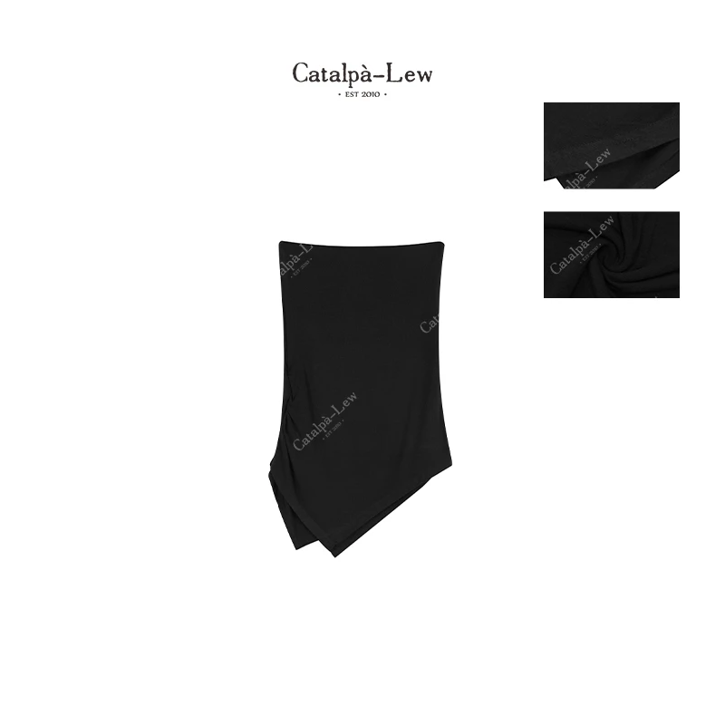 CatalpaLew「不拘」侘寂风弹力显瘦高级不规则抹胸#C7542