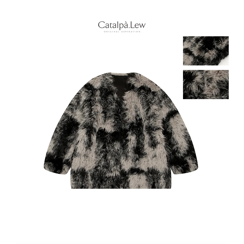 CatalpaLew 清平调三部曲之「梵花素」腔调穿搭蓬松毛绒外套#C8786