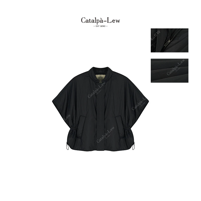 CatalpaLew「辛派通勤服」东方静奢立领蝙蝠斗篷短外套#C50694