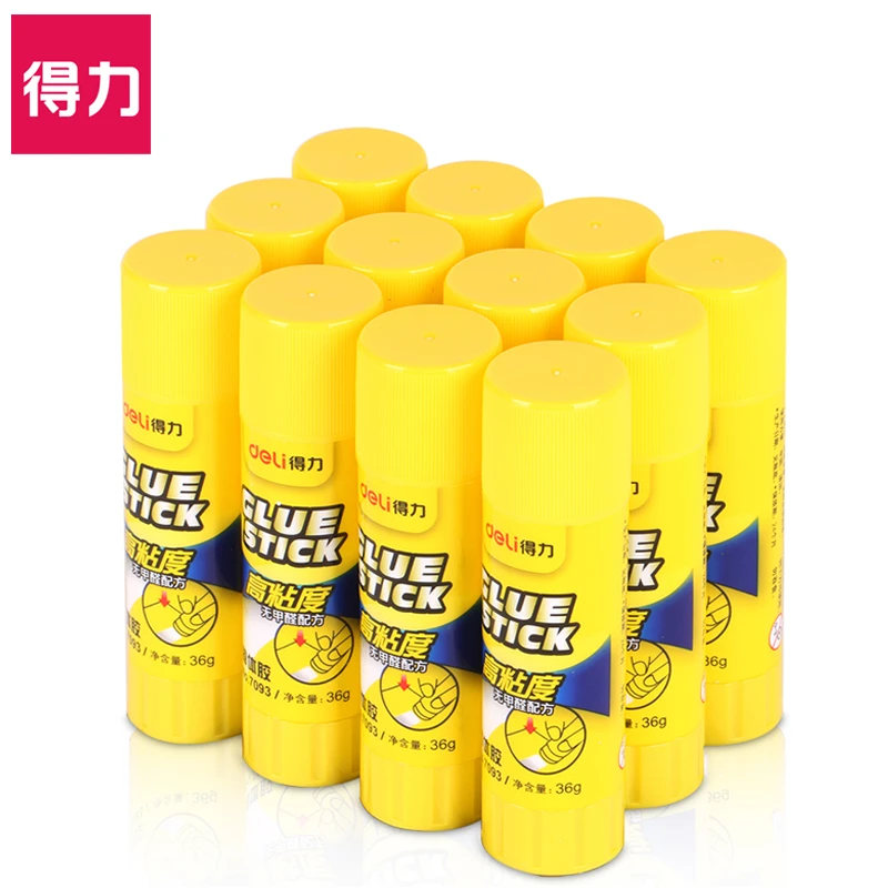 得力7093强力固体胶36g无甲醛PVP高粘度学生儿童手工大号白色胶棒
