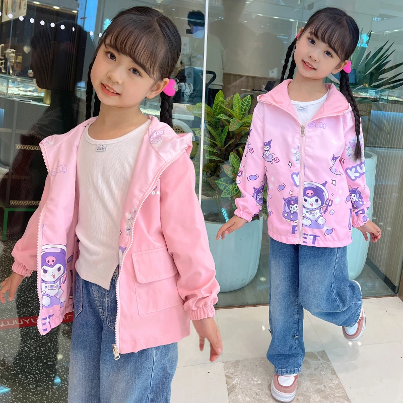 女童外套春秋款2025新款洋气童装春装儿童双面穿冲锋衣女大童上衣