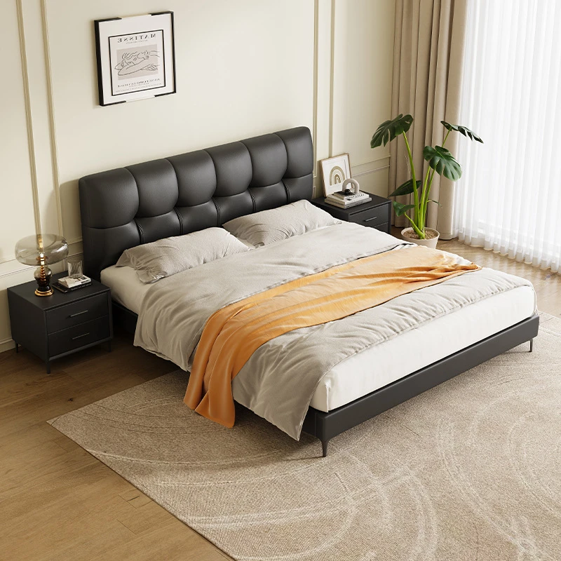 826#意式奢华皮床现代轻奢床软体床轻奢床主卧双人床婚床主卧室