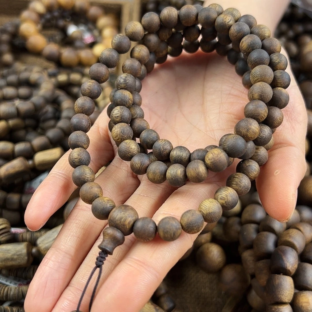 沉香手串沉水浮圆珠多圈08/33克多样性发一