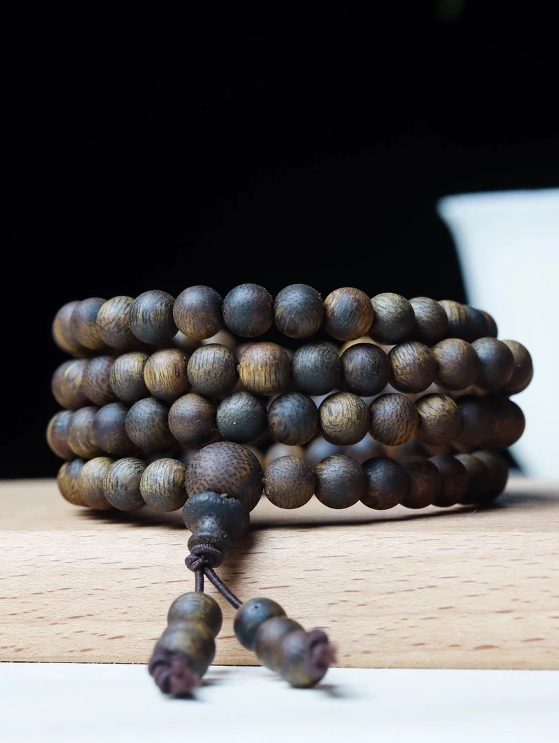 ［沉水浮］A013沉香白棋圆珠多圈卡08/33g多样性发一