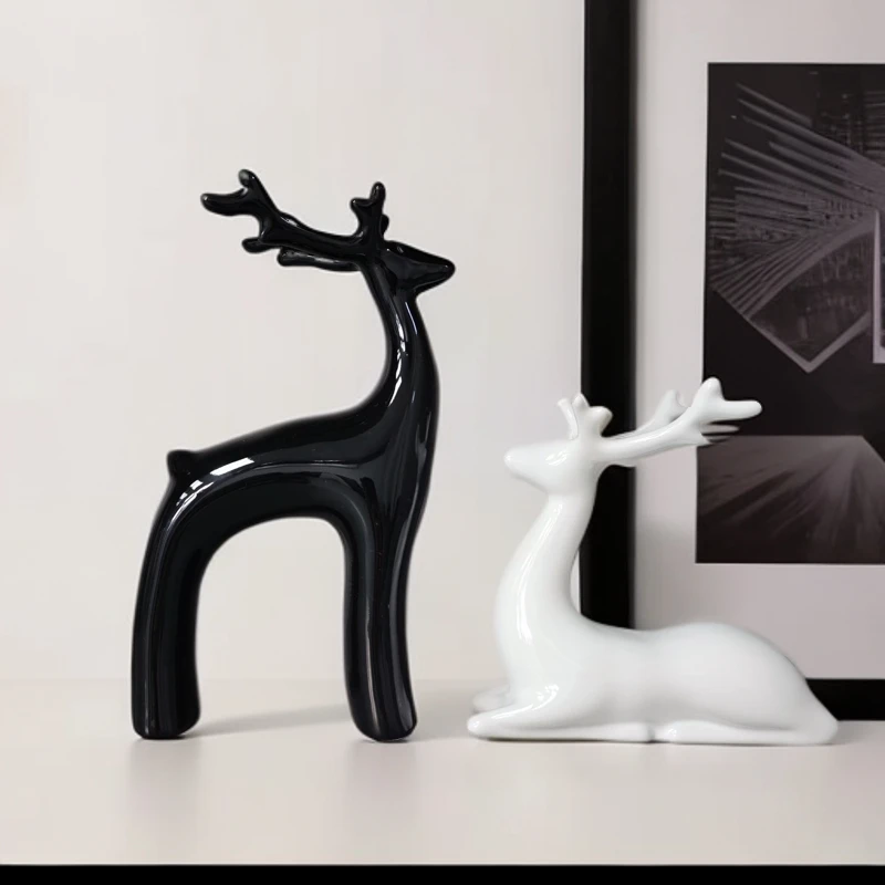 高档简约麋鹿摆件轻奢家居客厅电视柜餐边柜摆件酒柜创意装饰品