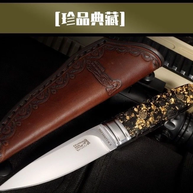 精品北欧m390手作牛排刀高硬度锋利小直刀登山露营多功能水果刀