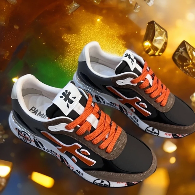 新品欧货高档斯丹sidan品牌男鞋2024新款百搭潮牌米字鞋透气男士