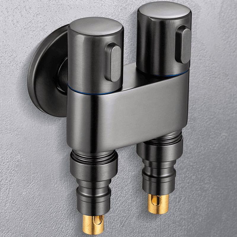 九玫王一进二出角阀全铜洗衣机4通用6分水龙头分水阀双控止水接头