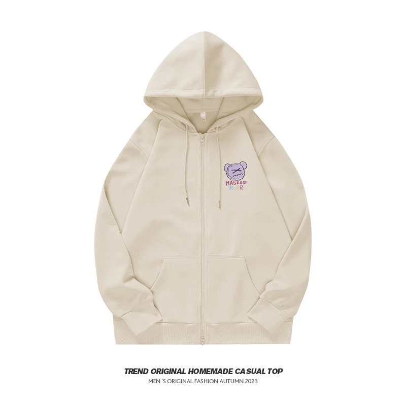 【外套系列】彩熊 拉链开衫加绒帽衣 男女同款穿搭