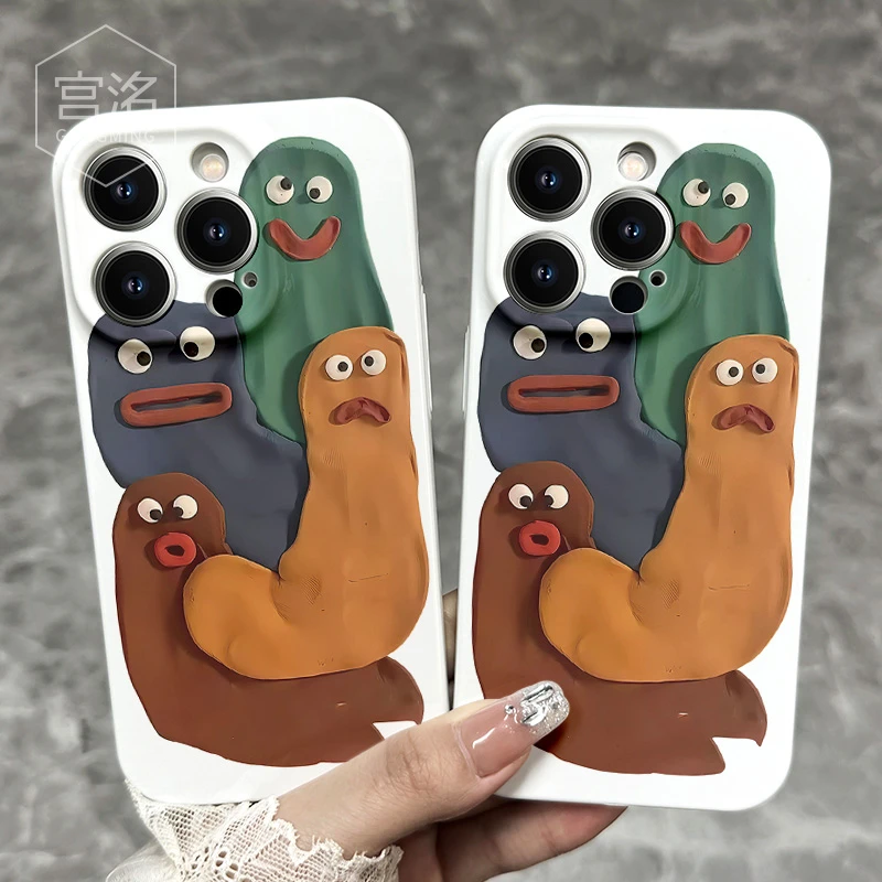 四个搞怪泥虫苹果iPhone14/13promax手机壳菲林华为oppo小米vivo