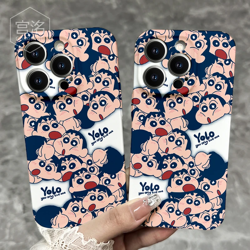 满屏小新脑袋iPhone14promax苹果13菲林手机壳华为oppo小米vivo套