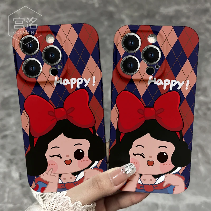 happy格纹公主iPhone14promax苹果13华为12菲林手机壳oppo小米viv