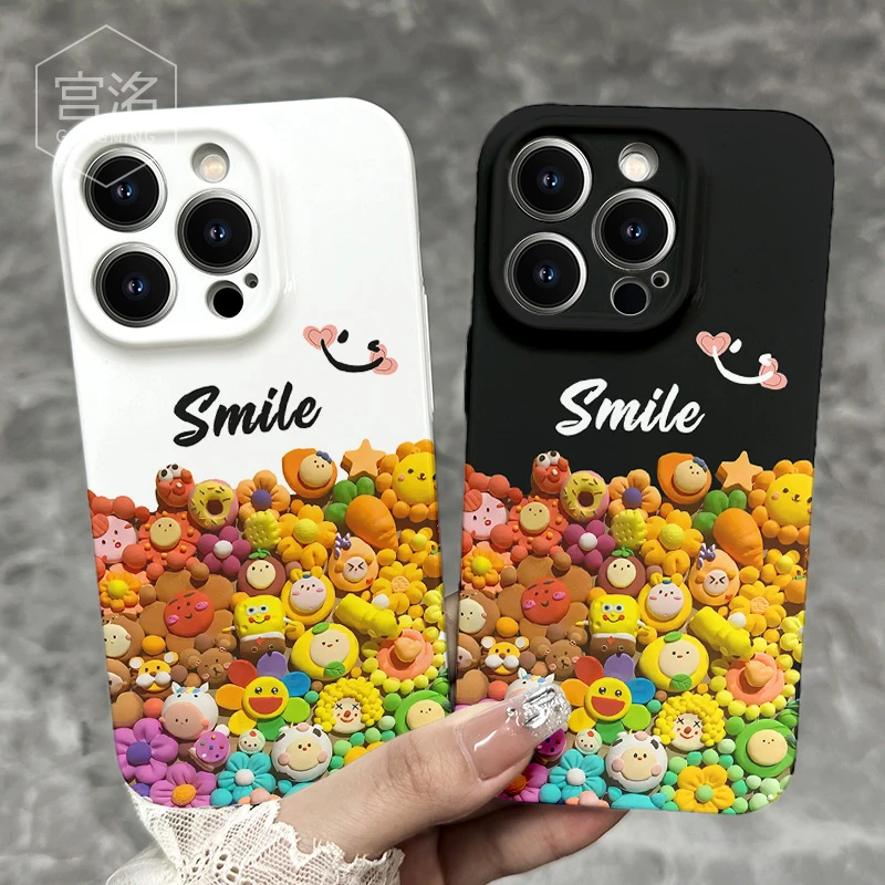 白黏土太阳花iPhone苹果14/13promax手机壳菲林华为oppo小米vivo