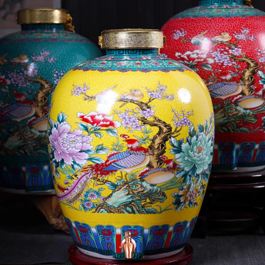 泡酒坛子家用密封景德镇陶瓷20斤30斤50斤装酒缸专用存酒罐空酒瓶