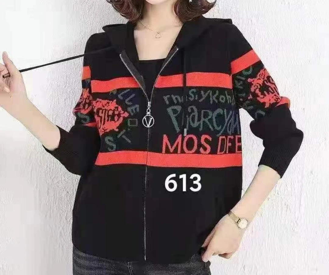 女士字母连帽外套613-A122