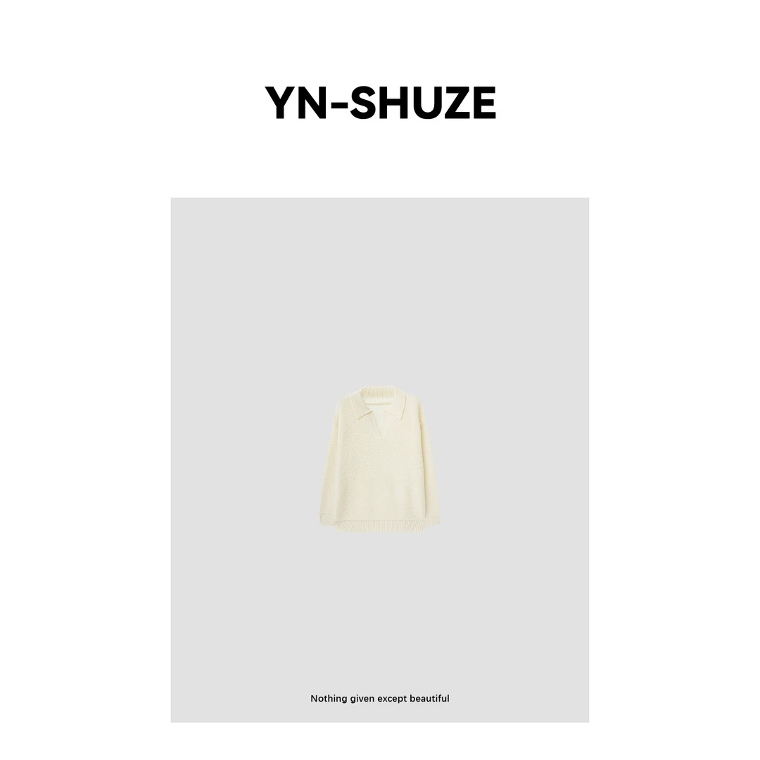 YN-SHUZE【女绅核心】秋冬设计V领羊毛休闲长袖毛衣SZ-YNB-84135