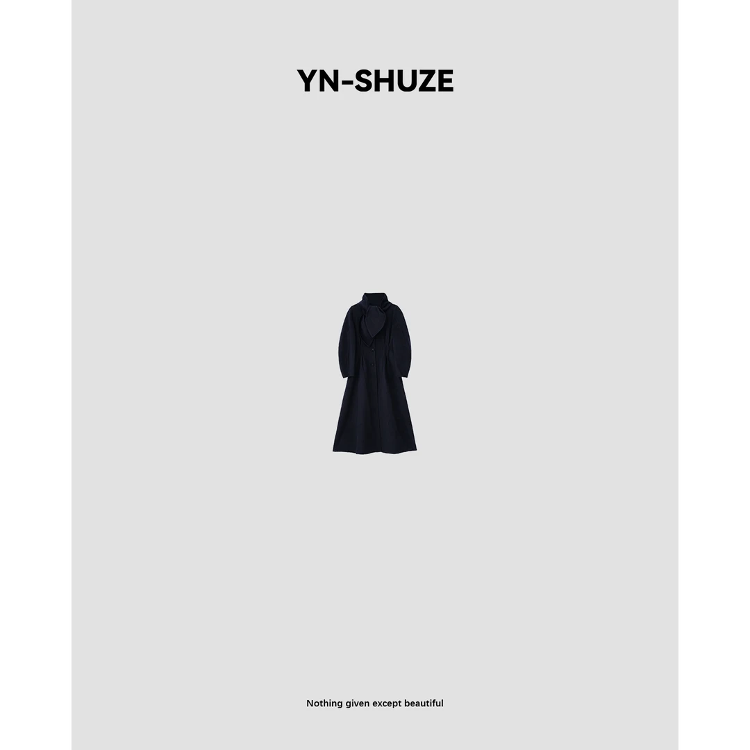 YN-SHUZE【冬日出刊】秋冬气质韩版羊绒毛呢长款大衣SZ-YNB-05145