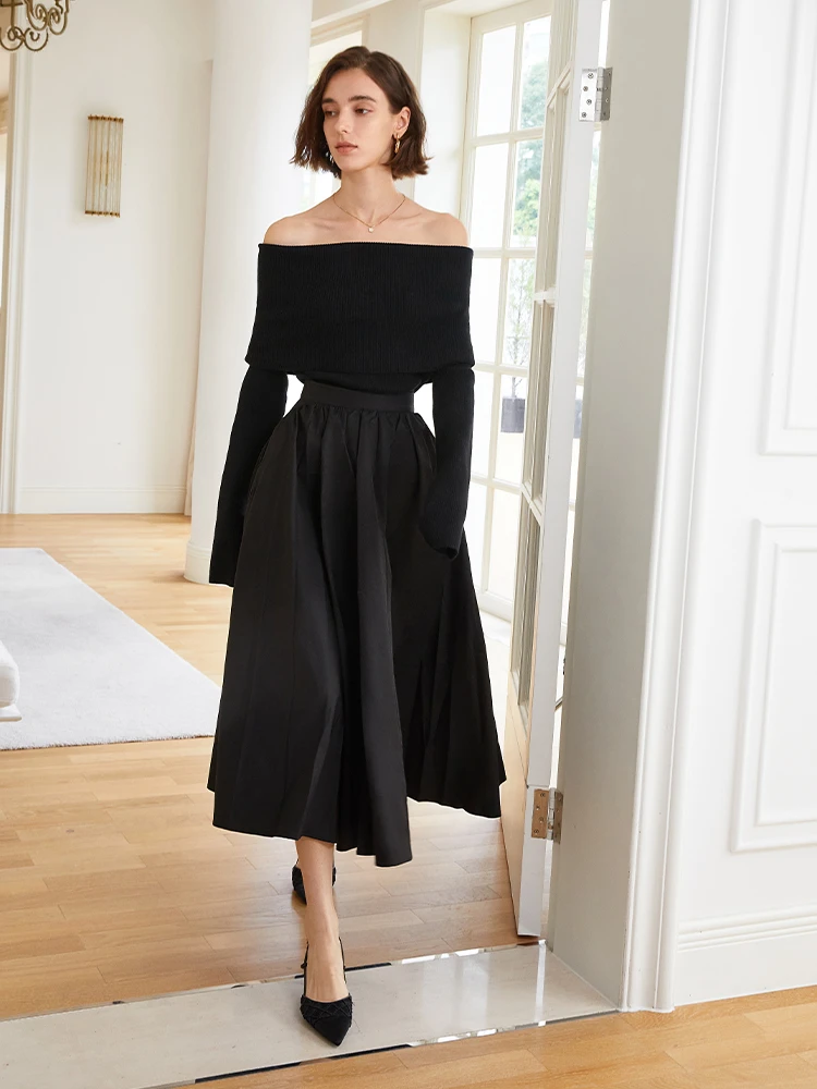 AEL原创定制显瘦高腰A字长款半身裙20315+AS4BR162