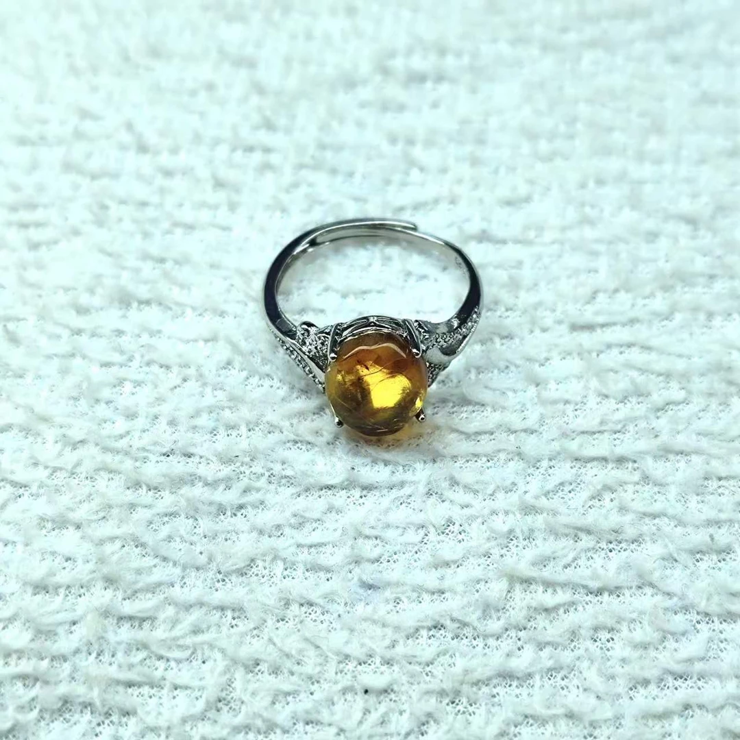 抚顺琥珀装饰戒指 多样性发货