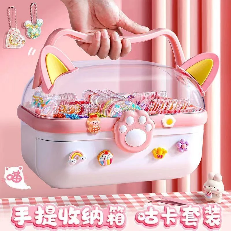 奶油胶猫爪盒猫耳咕卡全套贴纸套餐儿童diy益智玩具女孩咕卡盘