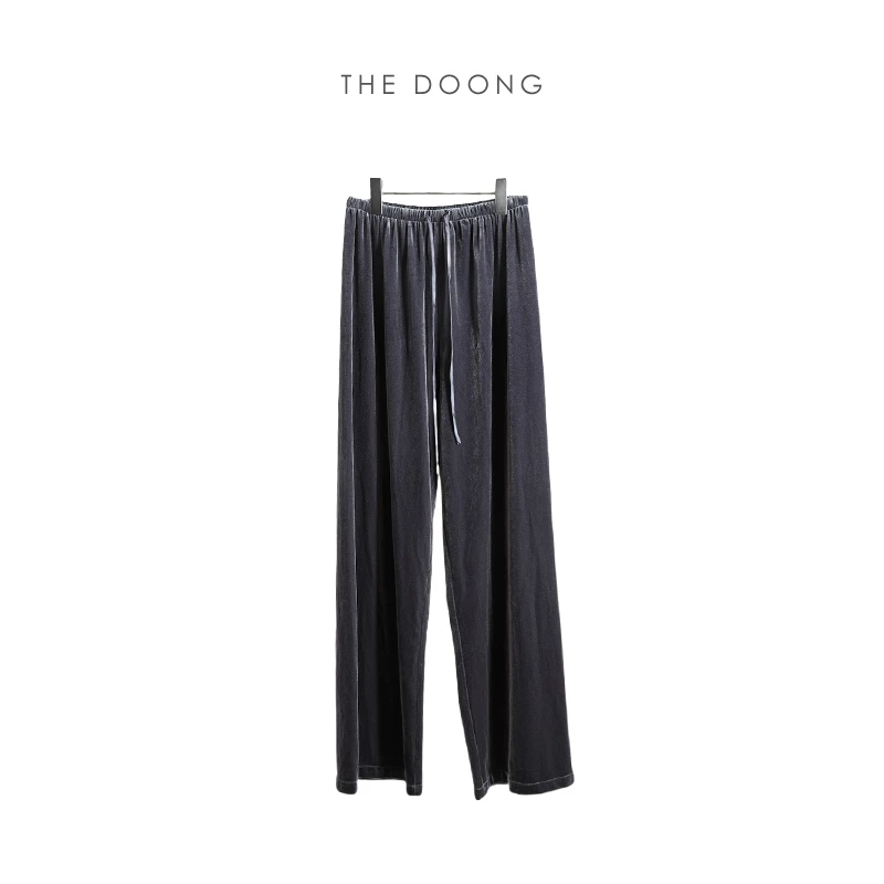 腿精实至名归时髦丝绒裤