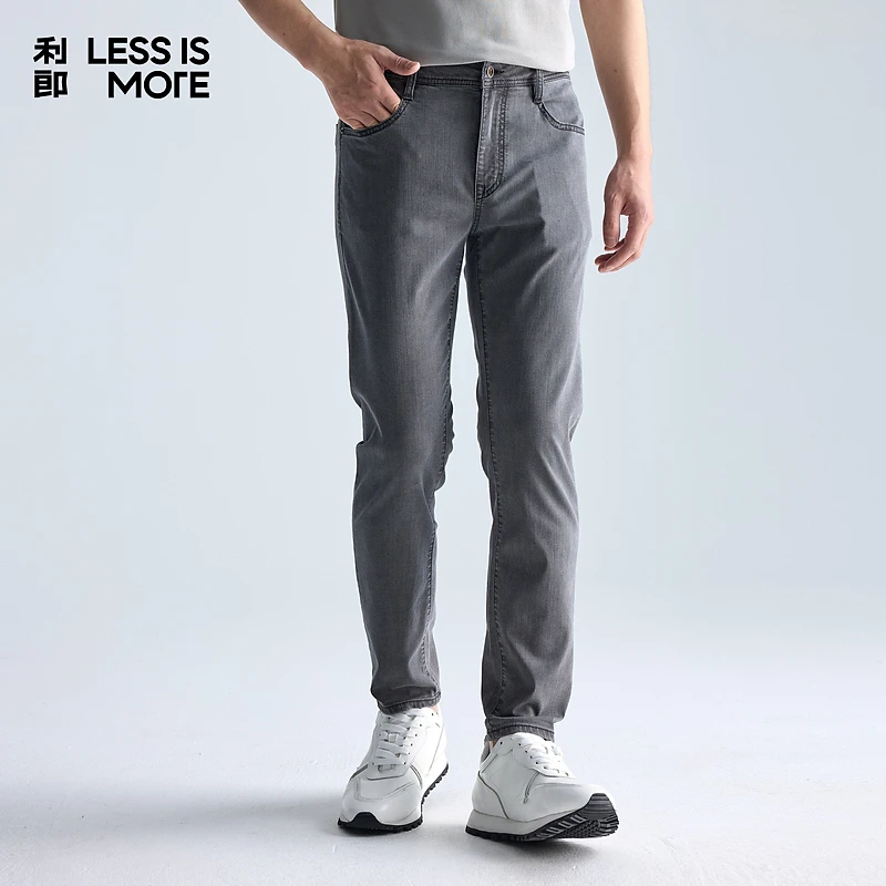 利郎【莫代尔】牛仔裤水洗中腰夏季修身男裤男士休闲裤男装男款