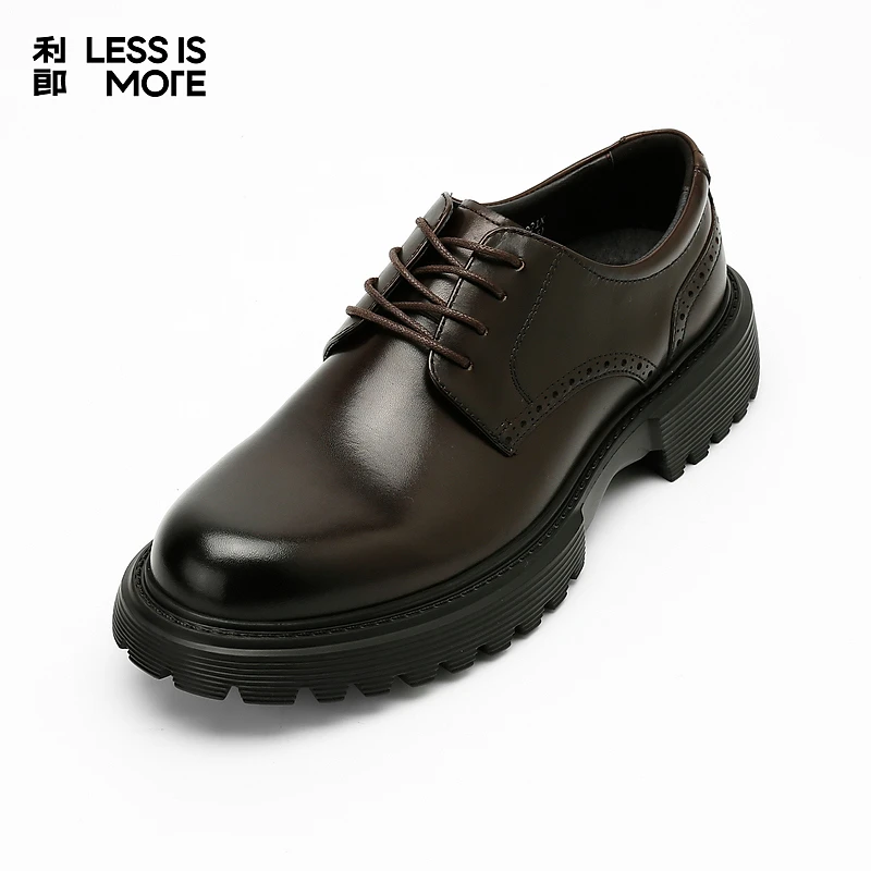 [商场同款]利郎LESSISMORE休闲舒适皮鞋冬季百搭简约商务圆头鞋男