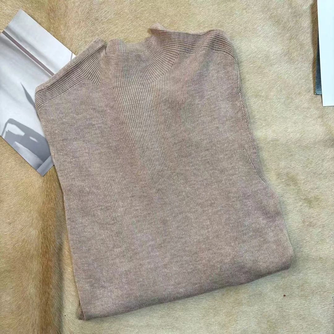 小黑家】长高端天S羊R无缝一体立领柔软亲肤极简百搭针织衫