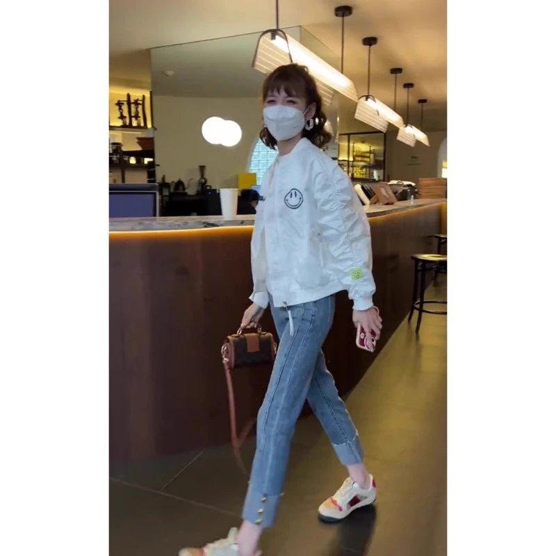 QDA5834春秋2024新款女装高级感小香风小个子白色休闲棒球服外套