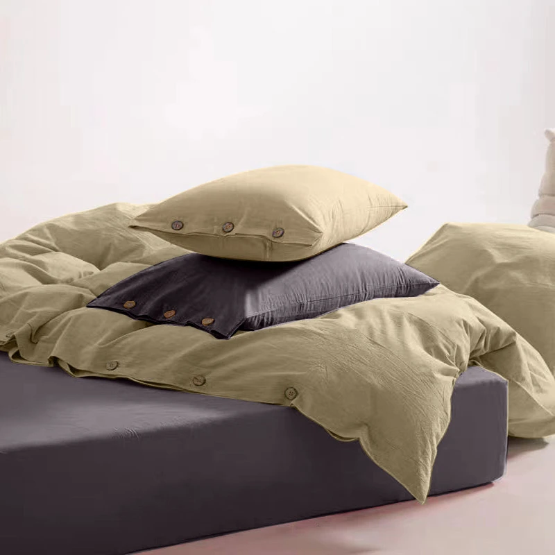 多巴胺色系四件套复古简约大气床上用品极简风