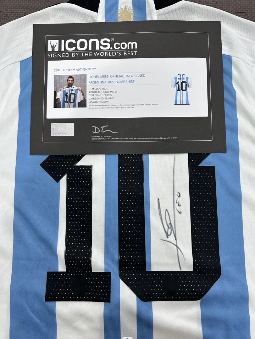 【亲签保真】梅西亲签ICONS证书（可定制装裱或礼盒）