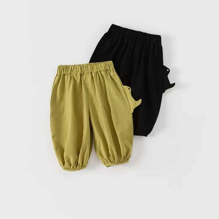 春夏男童棉麻女童长裤宽松宝宝pp裤防蚊裤小童童夏季儿童裤子薄款