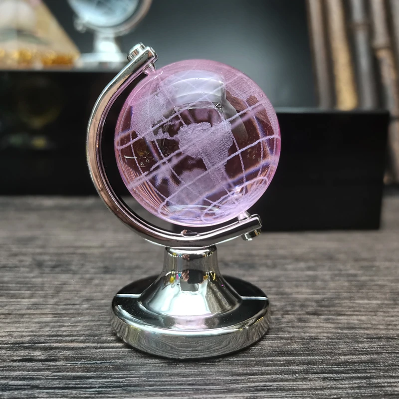 彩色版新品上市ins风迷你水晶地球仪闺蜜朋友送礼家居书房摆件