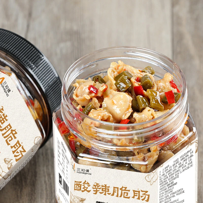 三知情 酸辣脆肠280克/瓶 微辣三色剁椒炒制味鲜开盖即食食用