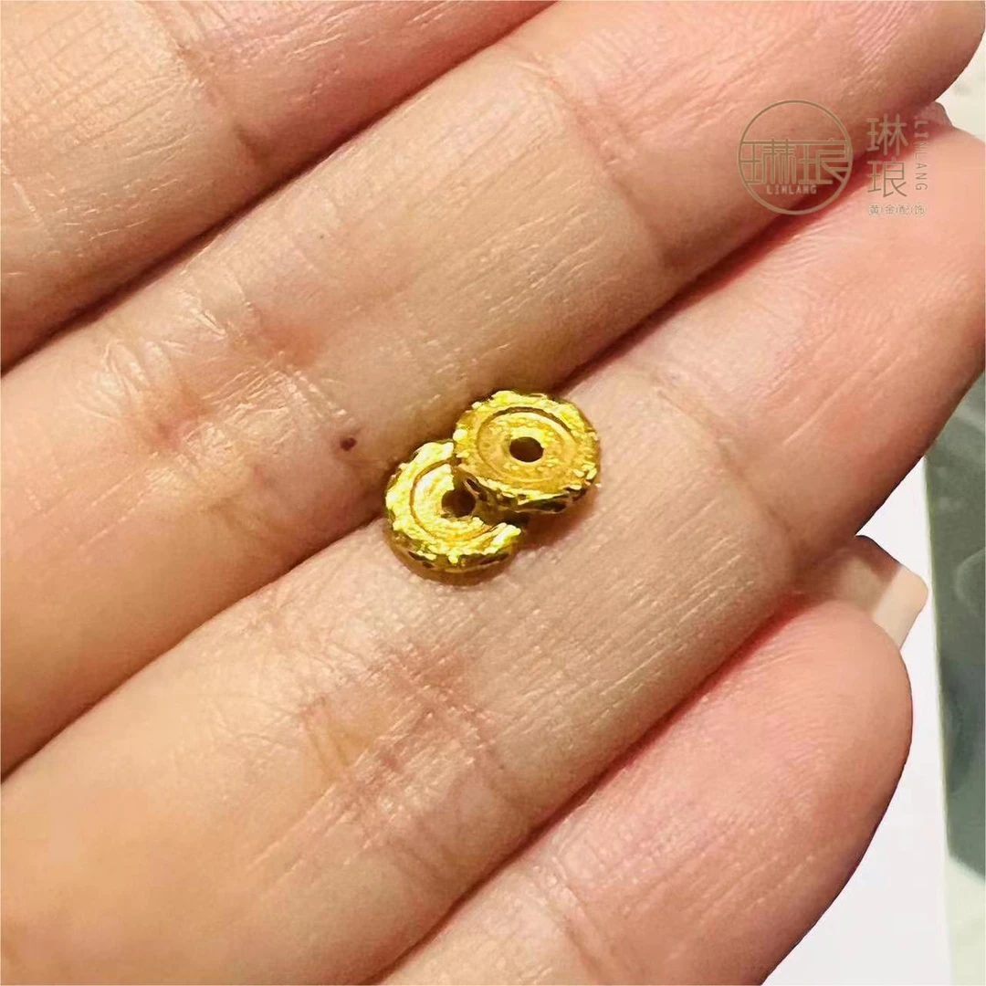【琳琅黄金】唐草黄金隔片文玩配饰古法金足金999直切隔片