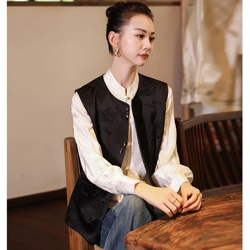 新中式国风宋锦马甲气质潮流2025秋季新款时尚百搭中国风马夹