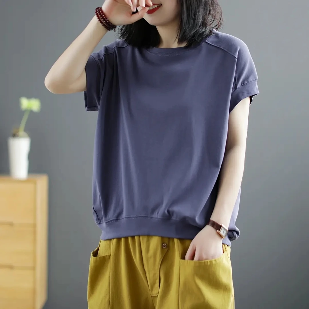 非图片款服饰打底衫休闲百搭夏季时尚大码显瘦洋气纯棉宽松纯色