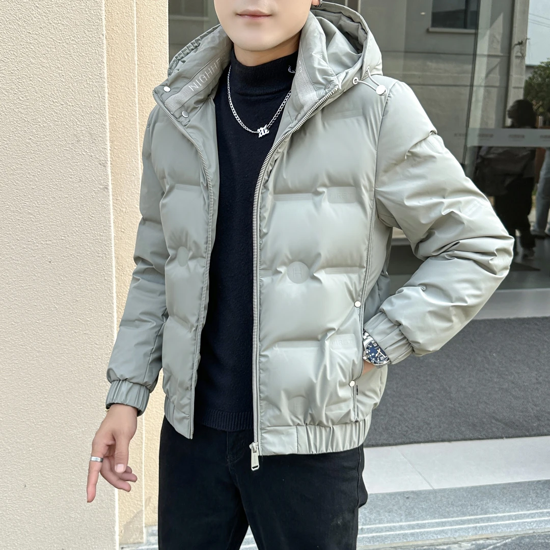 男士短款羽绒服活帽可拆卸加厚保暖冬季新款修身免洗羽绒服8302