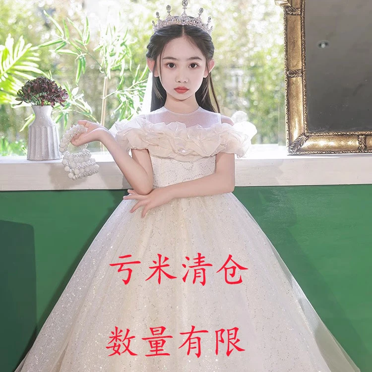 儿童气质公主裙女童洋气模特走秀礼服女孩生日花童主持钢琴演出服