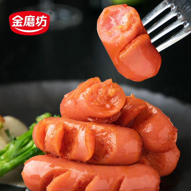 金磨坊花花肠子香肠火腿肠小香肠猪肉熟食迷你烤肠麻辣零食品细腻