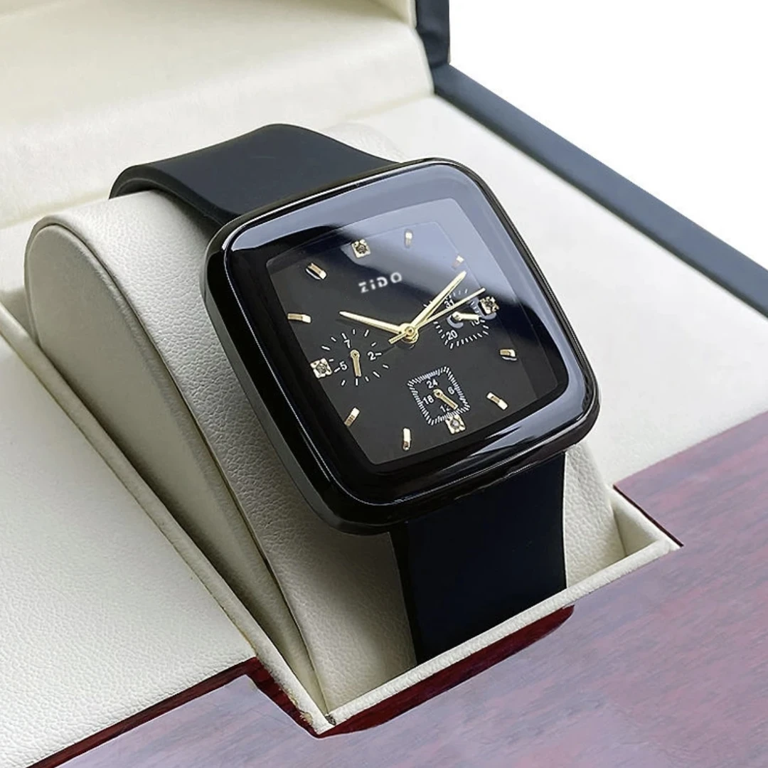 瑞士专柜品质时尚大气潮流简约大表盘硅胶表带方形男女表中性款