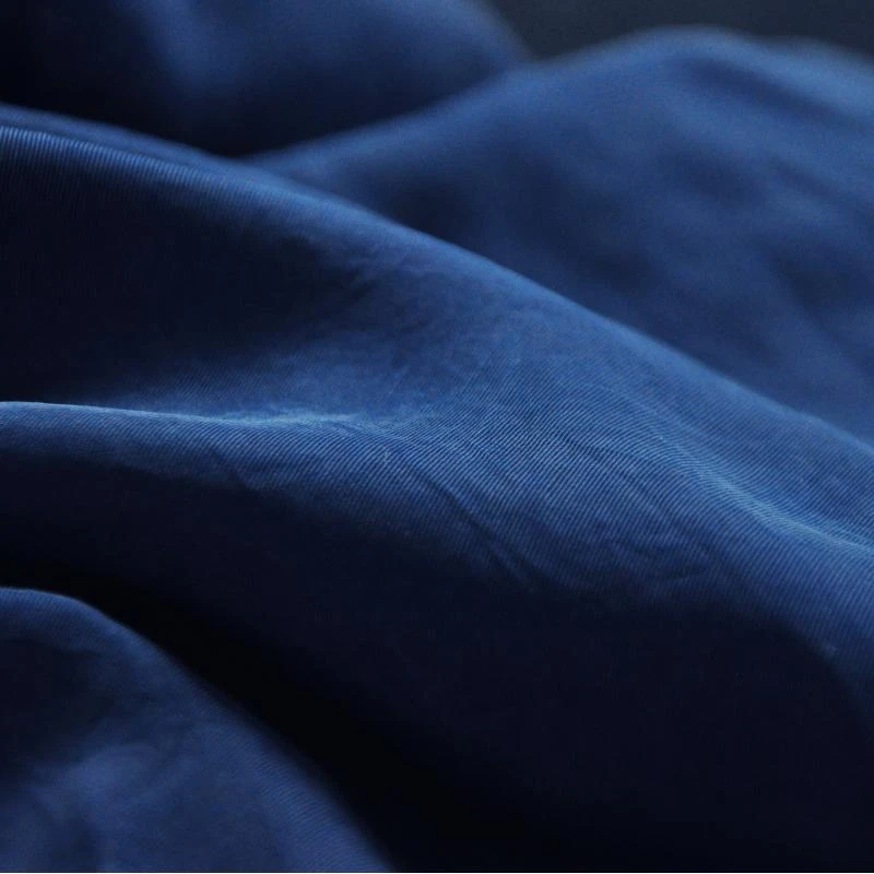 手工蓝染铜氨丝服装面料 时蓝自染宽幅铜氨丝布料 布组包邮