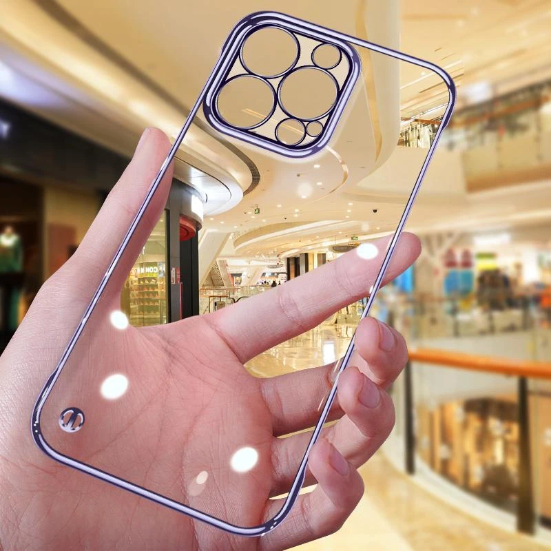 苹果14pro手机壳新款超薄透明无边框iPhone13高级感12promax硬壳