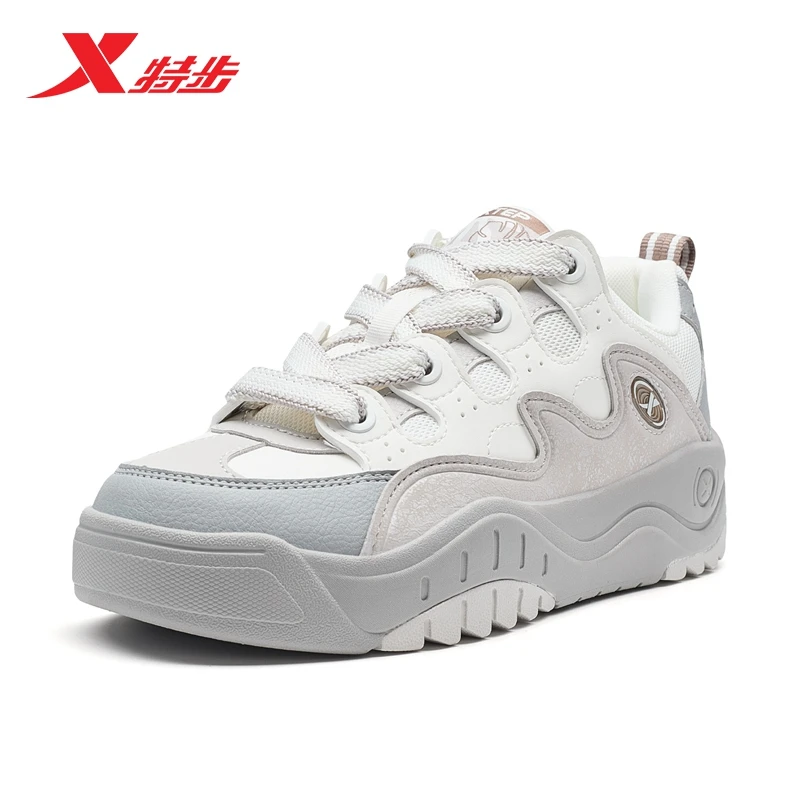 朱瑾慧同款|特步华夫鞋秋冬新款板鞋户外休闲鞋女鞋976418310042