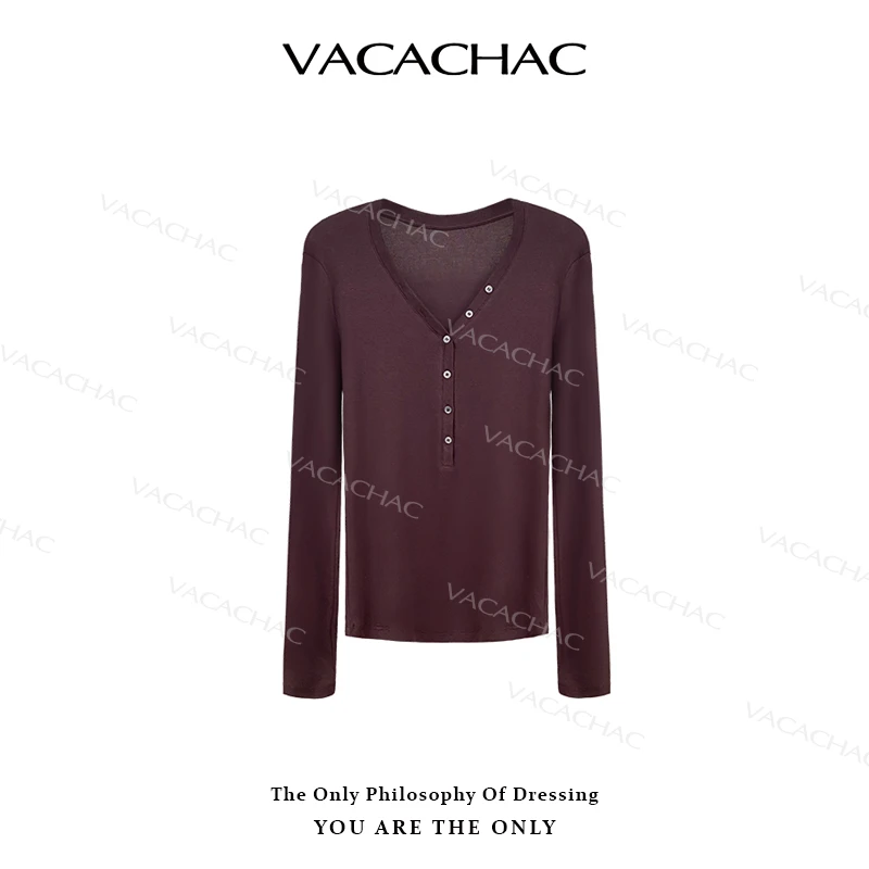 高级设计感V领百搭打底衫103561