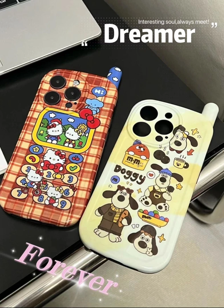 可爱大哥大小猫咪适用苹果15ProMax手机壳iphone14小众131防摔