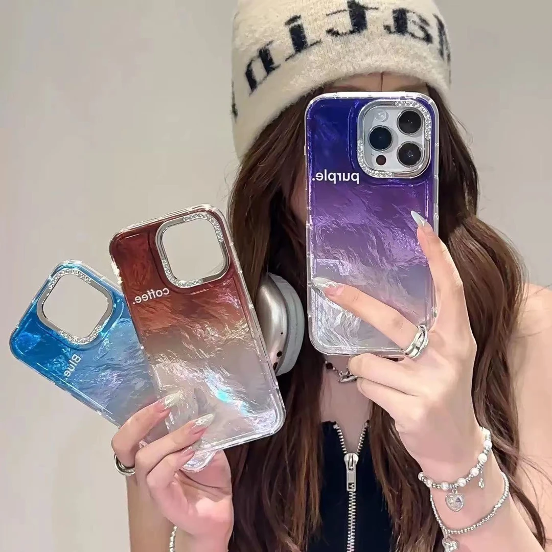 小众高级感镜头钻适用苹果14手机壳iPhone渐变14创意15保护套