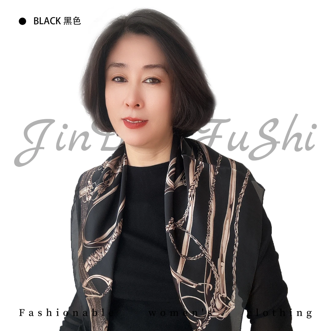 【金典女人服饰】时尚百搭印花方形丝巾   经典女人风大气基础款118
