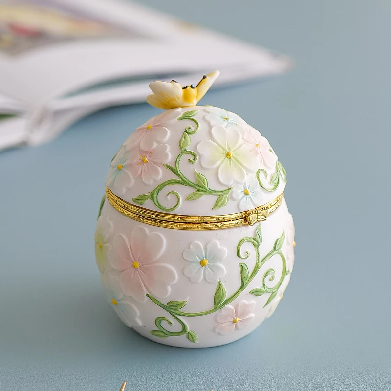 陶瓷收纳罐蜜蜂陶瓷珠宝项链首饰盒手工绘制装饰摆件家居收纳盒